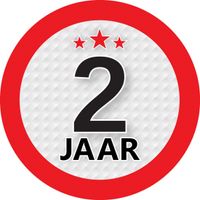 2 jaar leeftijd sticker rond 9 cm verjaardag versiering - thumbnail