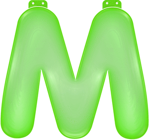 Groene opblaasbare letter M