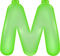 Groene opblaasbare letter M - thumbnail