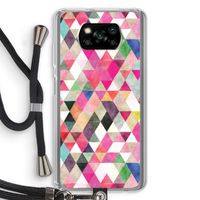 Gekleurde driehoekjes: Xiaomi Poco X3 Pro Transparant Hoesje met koord