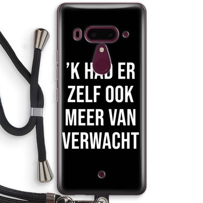 Meer verwacht - Zwart: HTC U12+ Transparant Hoesje met koord