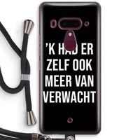 Meer verwacht - Zwart: HTC U12+ Transparant Hoesje met koord