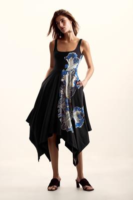 Asymmetrische jurk met bandjes - BLACK - S Asymmetrische jurk met bandjes - BLACK - S