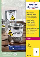 Avery weerbestendige etiketten, ft 210 x 297 mm, wit, doos van 100 etiketten