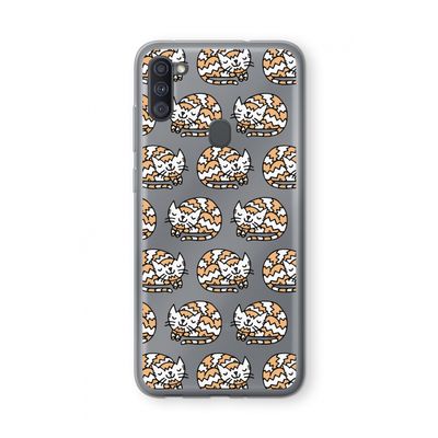Slapende poes: Samsung Galaxy A11 Transparant Hoesje