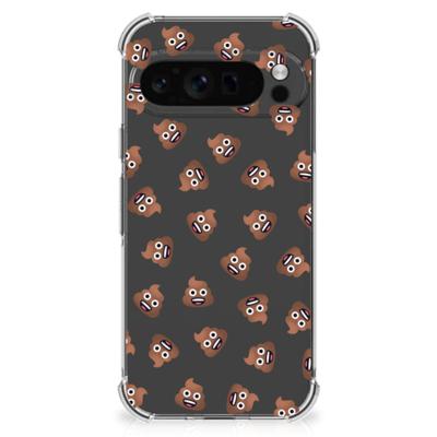 Doorzichtige Silicone Hoesje voor Google Pixel 9 Pro XL Poep Emojis