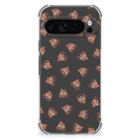 Doorzichtige Silicone Hoesje voor Google Pixel 9 Pro XL Poep Emojis