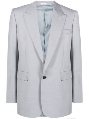 Alexander McQueen blazer boutonné à revers pointus - Gris