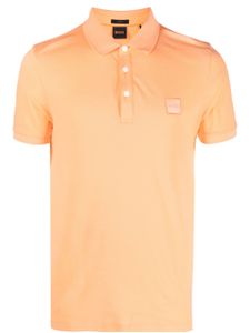 BOSS logo-patch cotton polo shirt - Oranje