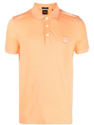 BOSS Poloshirt met logopatch - Oranje
