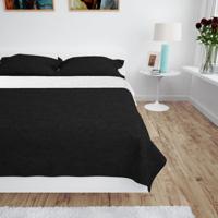 Bedsprei dubbelzijdig 230x260 cm quilt zwart en wit - thumbnail