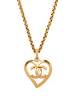 CHANEL Pre-Owned collier à pendentif cœur (1995) - Or - thumbnail