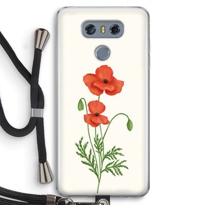 Red poppy: LG G6 Transparant Hoesje met koord