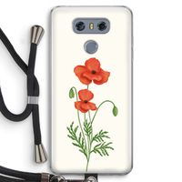 Red poppy: LG G6 Transparant Hoesje met koord