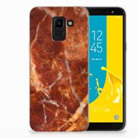 Samsung Galaxy J6 2018 TPU Siliconen Hoesje Marmer Bruin - thumbnail