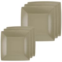 Feest/verjaardag bordjes set - 20x stuks - taupe - 18 cm en 23 cm - thumbnail