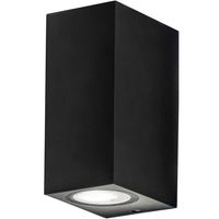 LED Tuinverlichting - Buitenlamp - Prixa Hoptron - Up en Down - GU10 Fitting - Vierkant - Mat Zwart - Aluminium LED Tuinverlichting - Buitenlamp - Prixa Hoptron - Up en Down - GU10 Fitting - Vierkant - Mat Zwart - Aluminium