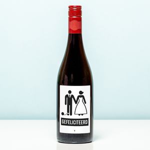 Wijnfles Game Over Bruidspaar - Rood (Merlot)