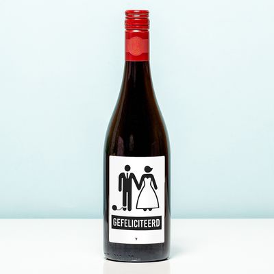 Wijnfles Game over Bruidspaar - Rood (Merlot)