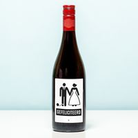 Wijnfles Game Over Bruidspaar - Rood (Merlot)