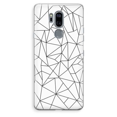 Geometrische lijnen zwart: LG G7 Thinq Transparant Hoesje