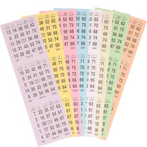 Bingokaarten - 7x - 100 velletjes - nummers 1-75