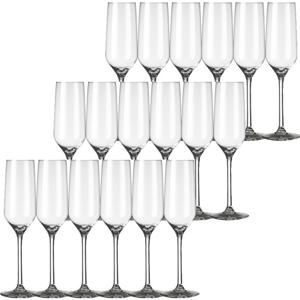 Champagneglazen/flutes Carre - 18x stuks - 220 ml - Champagne drinken - Champagneglazen van glas