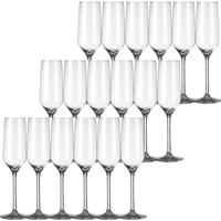 Champagneglazen/flutes Carre - 18x stuks - 220 ml - Champagne drinken - Champagneglazen van glas