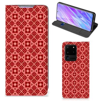 Samsung Galaxy S20 Ultra | Hoesje met Magneet | Batik Rood
