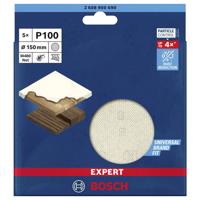 Bosch Accessories EXPERT M480 2608900690 Schuurnet voor excentrische schuurmachine Ongeperforeerd Korrelgrootte (num) 100 (Ø) 150 mm 5 stuk(s)
