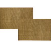 2x Rechthoekige placemats brons kunststof 45 x 30 cm