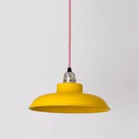 Lena vlakke hanglamp geel klein 28cm