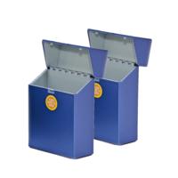 2x Kunststof sigarettendoosjes blauw