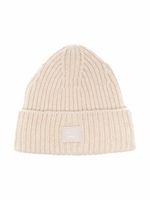 Acne Studios Kids bonnet en laine à patch logo - Tons neutres