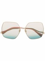 Gucci Eyewear lunettes de soleil à monture oversize - Or - thumbnail