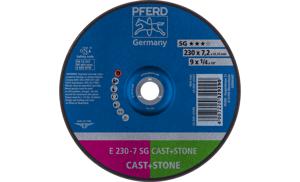 PFERD 62914720 E 230-7 SG CAST+STONE Afbraamschijf gebogen Diameter 230 mm Boordiameter 22.23 mm Aluminium legering, Gietijzer, Giethuid, Beton, Titanium 10