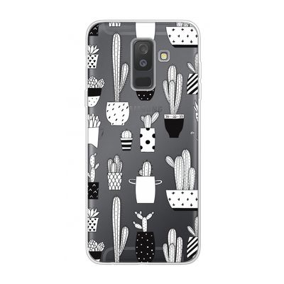 Cactusmotief: Samsung Galaxy A6 Plus (2018) Transparant Hoesje