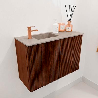 Toiletmeubel Mondiaz Joya Dlux | 60 cm | Meubelkleur Ruby | Faye wastafel Saba Wasbak Links | 1 kraangat