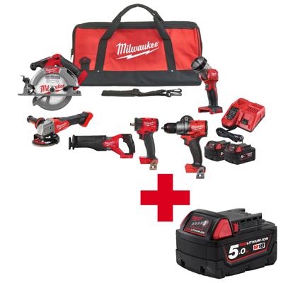 Milwaukee M18 FUEL™ FPP6H3-502B Powerpack 6-delig 18V 5.0Ah in Transporttas - 4933498659