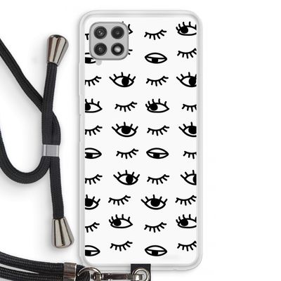Eye pattern #2: Samsung Galaxy A22 4G Transparant Hoesje met koord