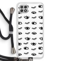 Eye pattern #2: Samsung Galaxy A22 4G Transparant Hoesje met koord