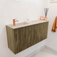Toiletmeubel Mondiaz Joya Dlux | 91.6 cm | Meubelkleur Dusk | Faye wastafel Frappe Wasbak Links | 1 kraangat