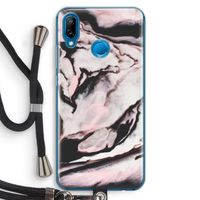 Roze stroom: Huawei P20 Lite Transparant Hoesje met koord
