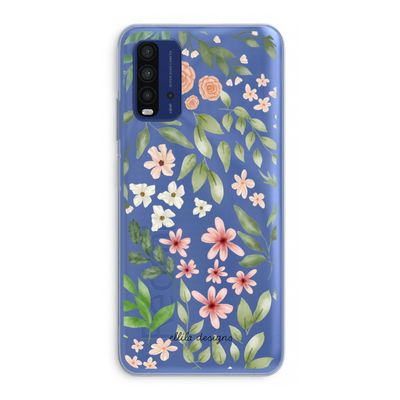 Botanical sweet flower heaven: Xiaomi Redmi 9T Transparant Hoesje