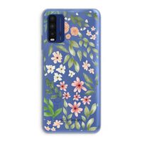 Botanical sweet flower heaven: Xiaomi Redmi 9T Transparant Hoesje