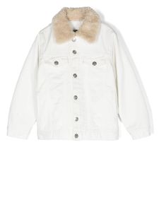 MM6 Maison Margiela Kids veste boutonnée à col en peau lainée artificielle - Blanc