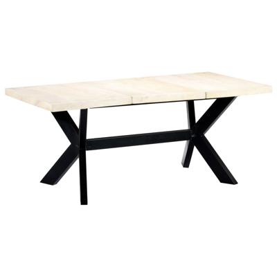 Eettafel 180x90x75 cm massief mangohout wit