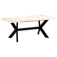Eettafel 180x90x75 cm massief mangohout wit