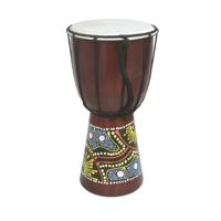 Bongo drums/trommel handgemaakt - hoogte 30 cm - met Afrikaanse print - thumbnail