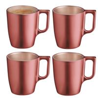 Koffiemokken Monaco - 4x stuks - Hard Glas - koper - 250 ml - 9 cm - Flashy metallic finish Koffiemokken Monaco - 4x stuks - Hard Glas - koper - 250 ml - 9 cm - Flashy metallic finish